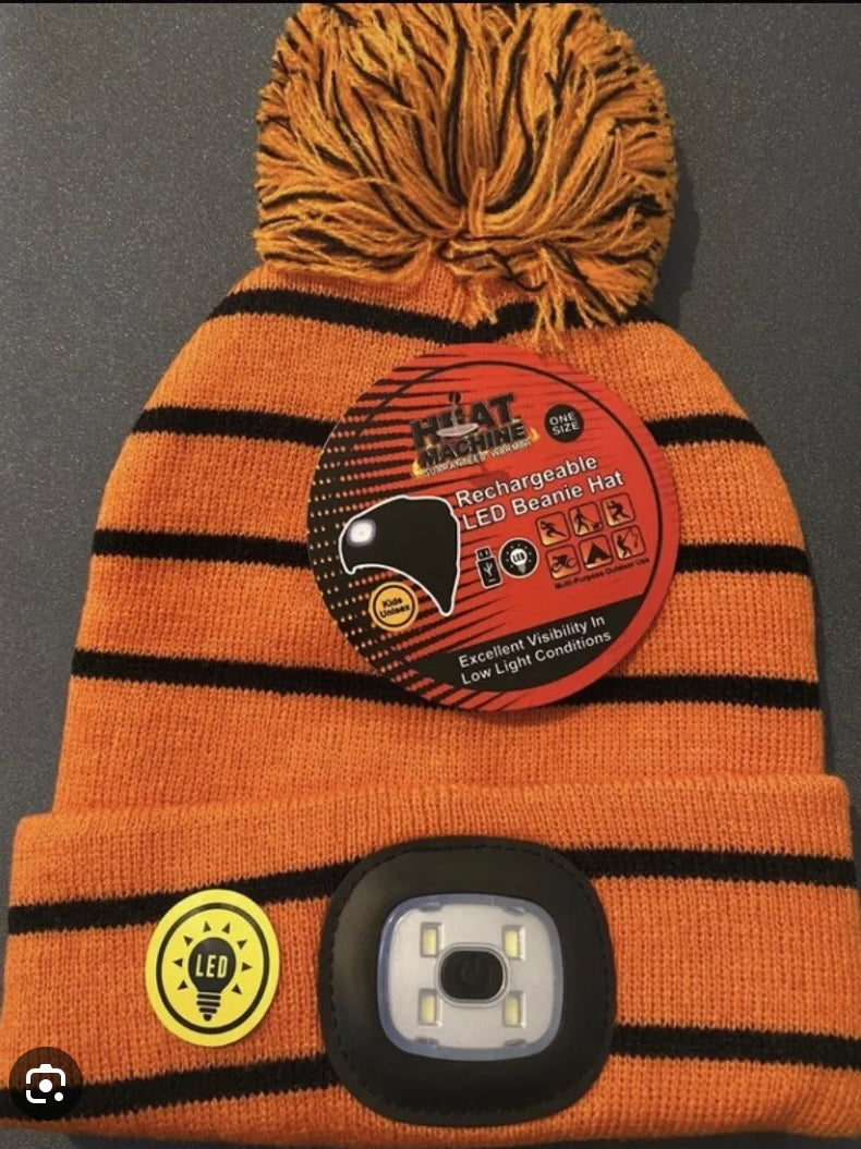 Heat Machine Beanie Hat with Rechargeable LED Light