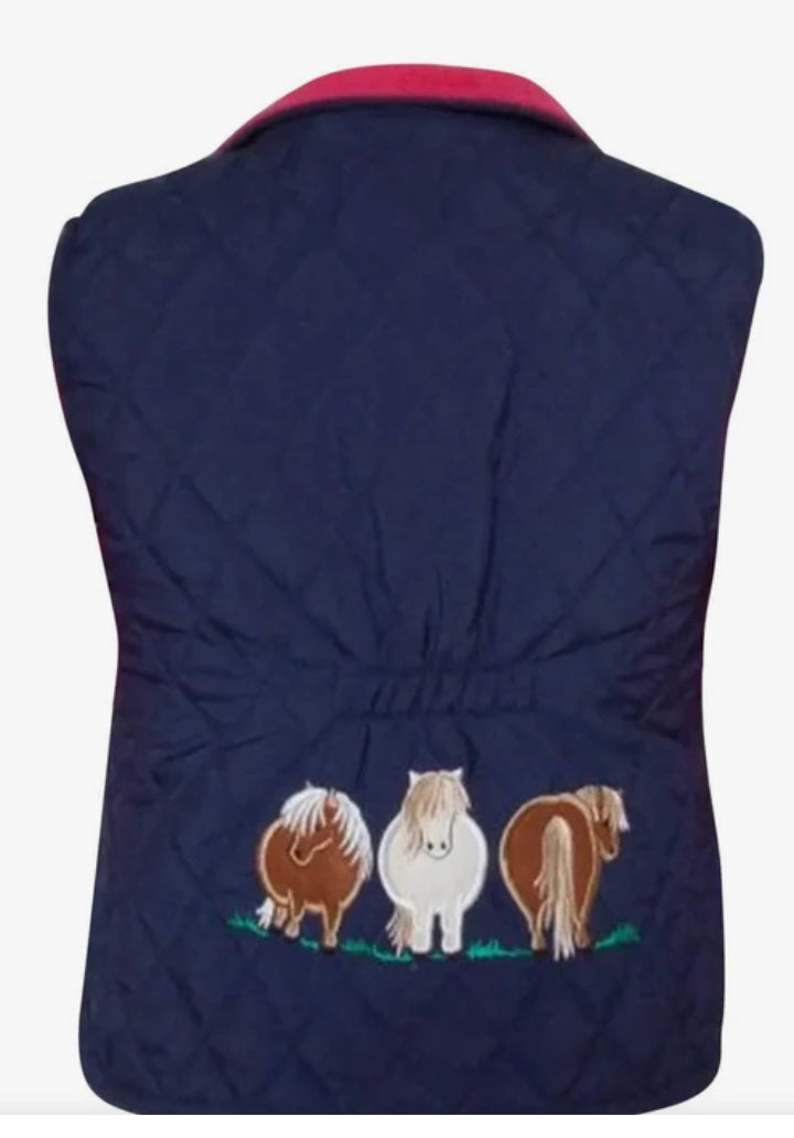ZPL19 - Shire Classics Child's Embroidered Fat Ponies Riding Gilet Bodywarmer Size S