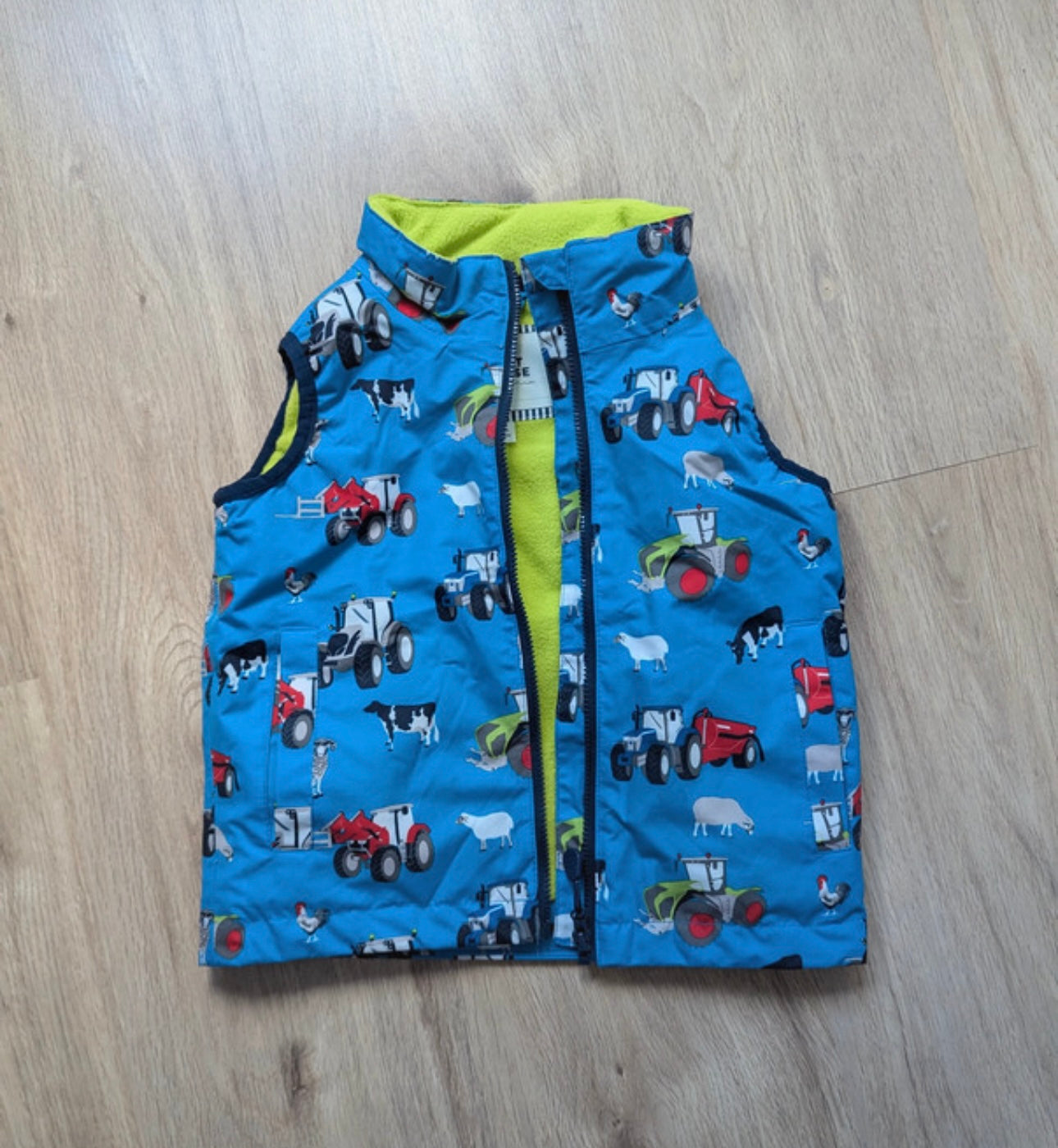 Lighthouse Tractors Cows Sheep Gilet Bodywarmer Waistcoat- Age 1 - 2