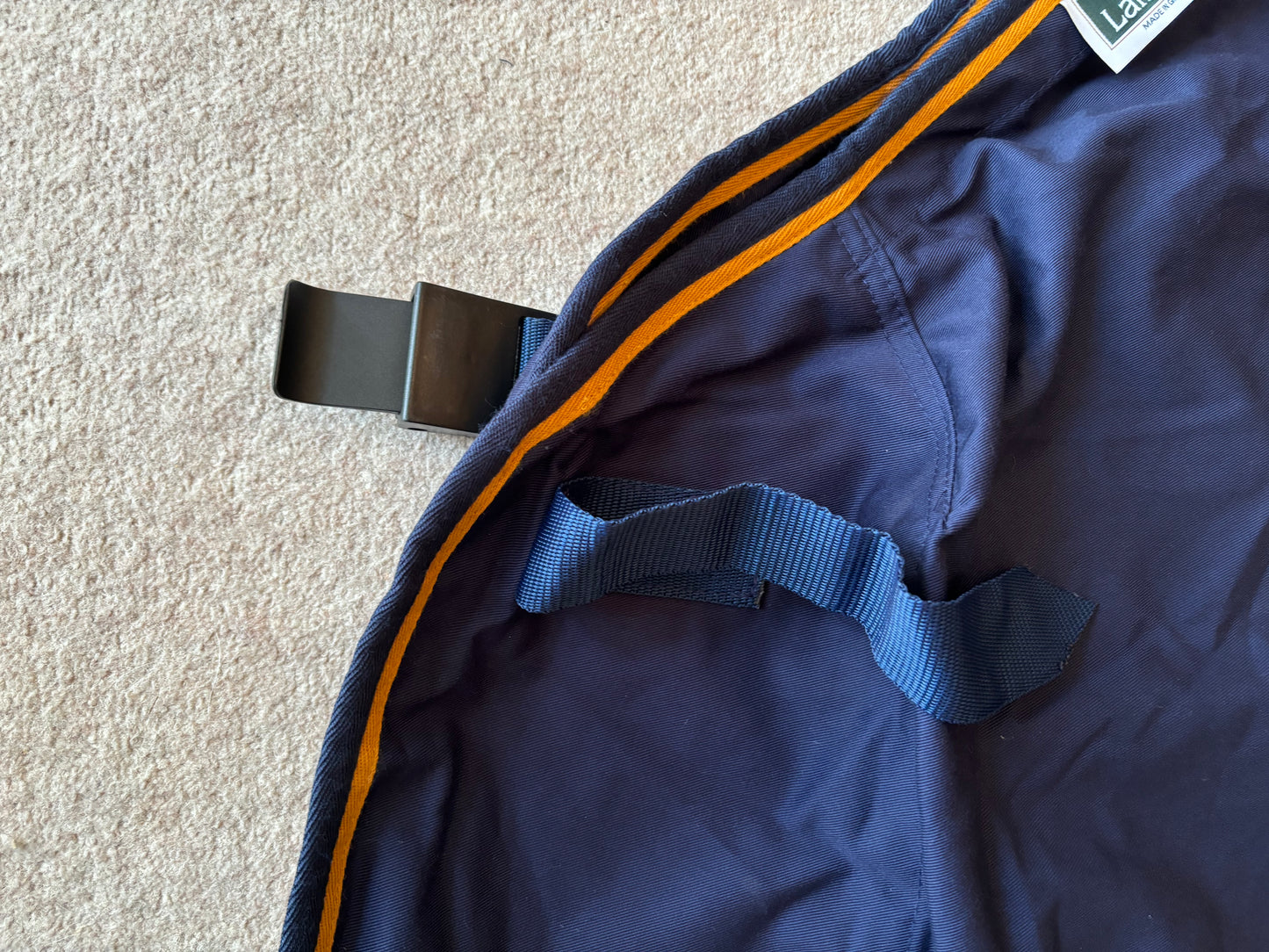 Lansdown Cotton Summer Sheet - Navy Yellow Binding