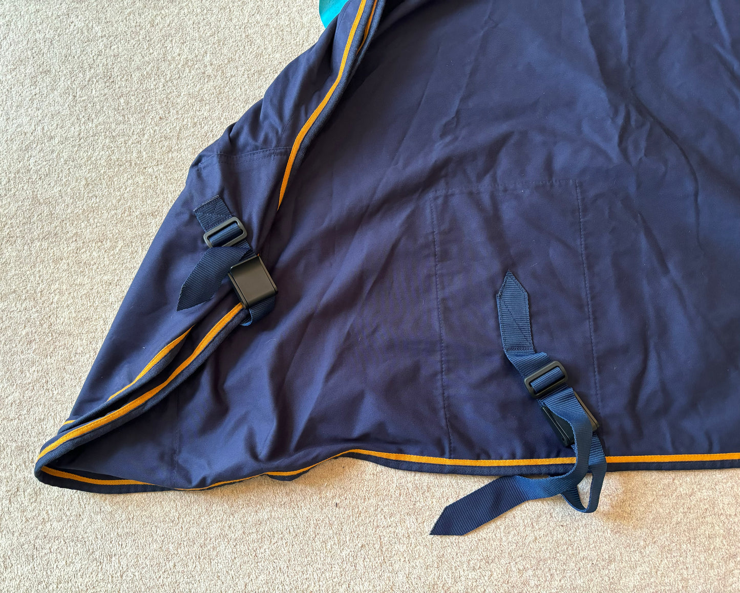 Lansdown Cotton Summer Sheet - Navy Yellow Binding