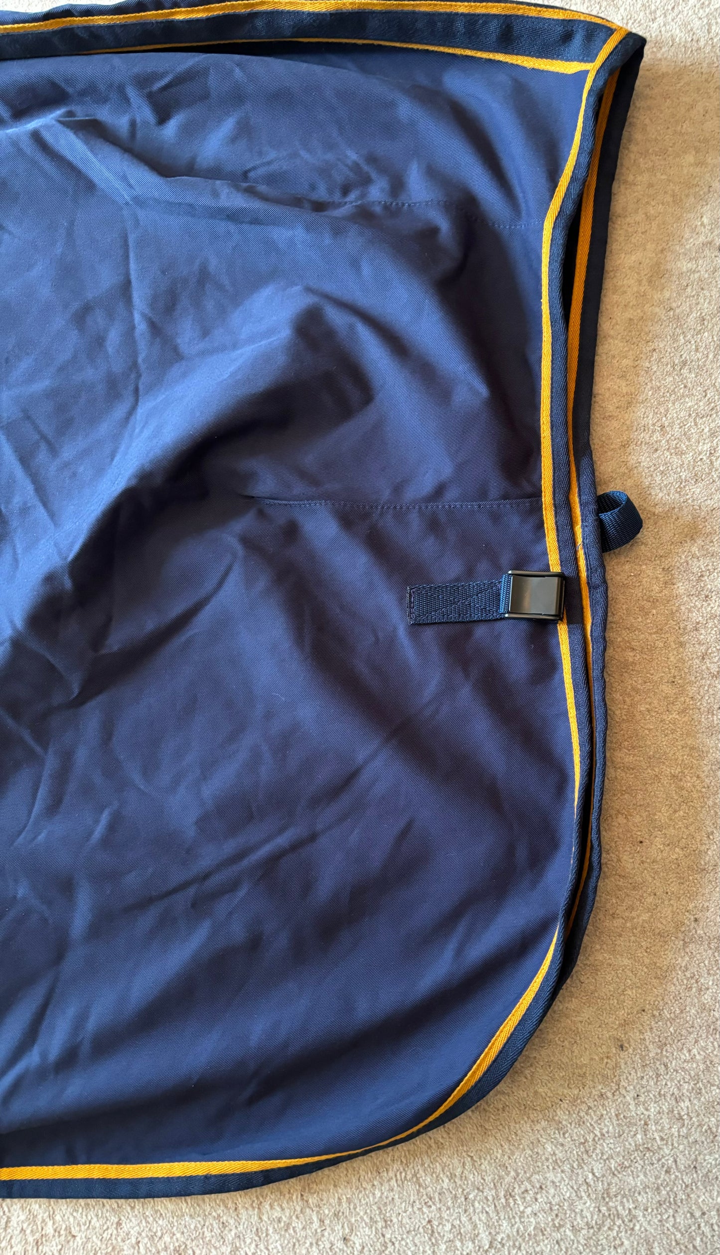 Lansdown Cotton Summer Sheet - Navy Yellow Binding