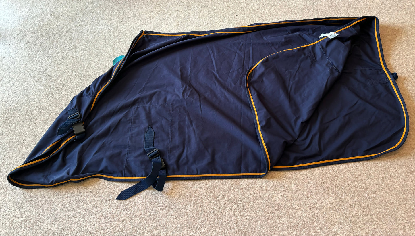 Lansdown Cotton Summer Sheet - Navy Yellow Binding