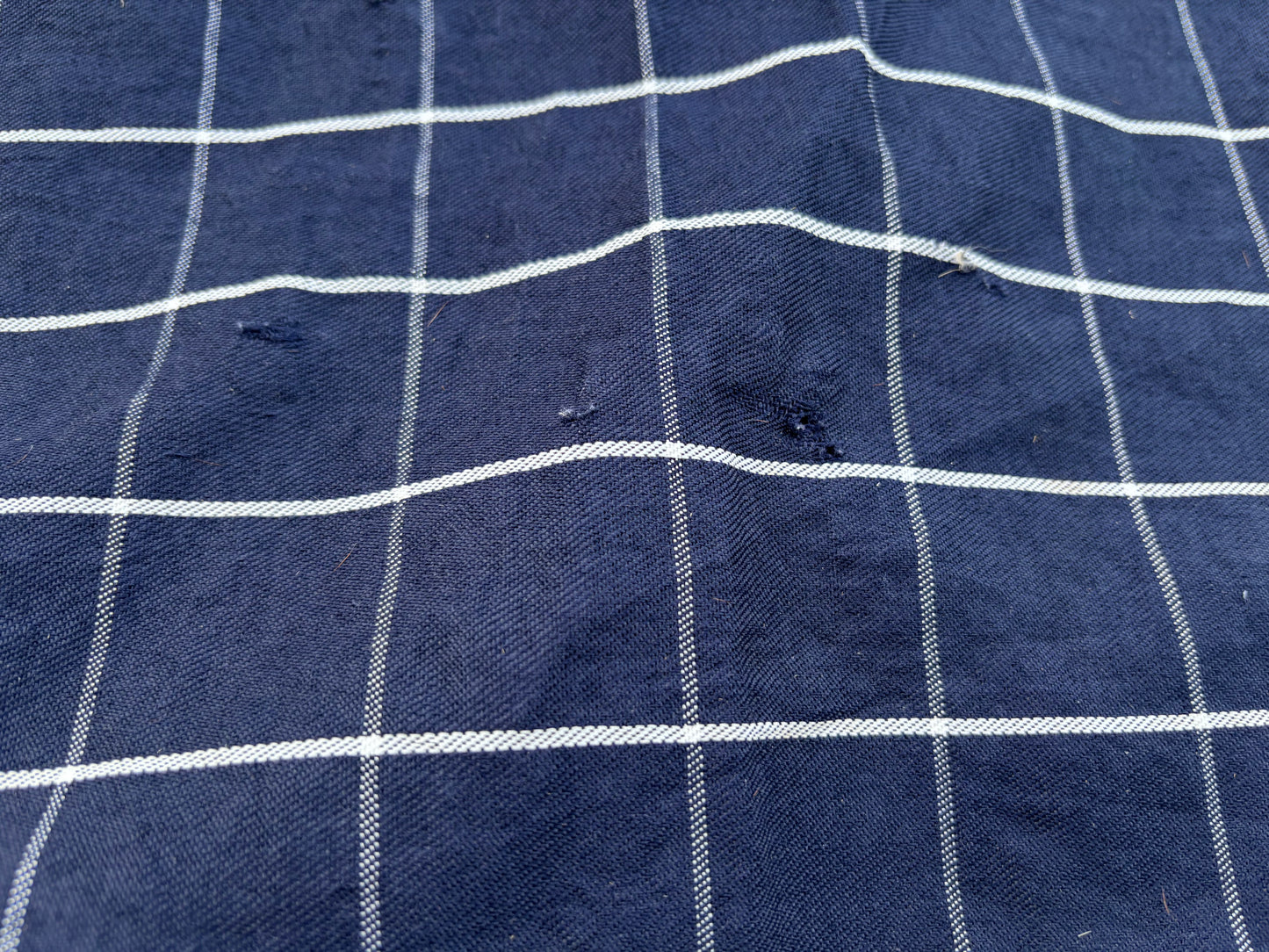 ZPL19 - PRELOVED - Checked Blue and White Summer Sheet 6'3"