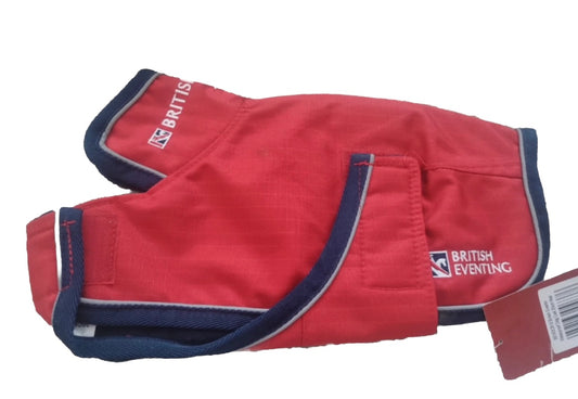 Waterproof Dog Coat - Lansdown British Eventing - Red with Navy and Reflective Binding