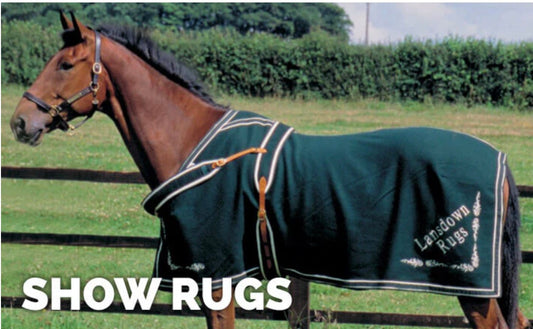 Lansdown Country Wool Show Rug - 5’9” Green with Yellow Binding