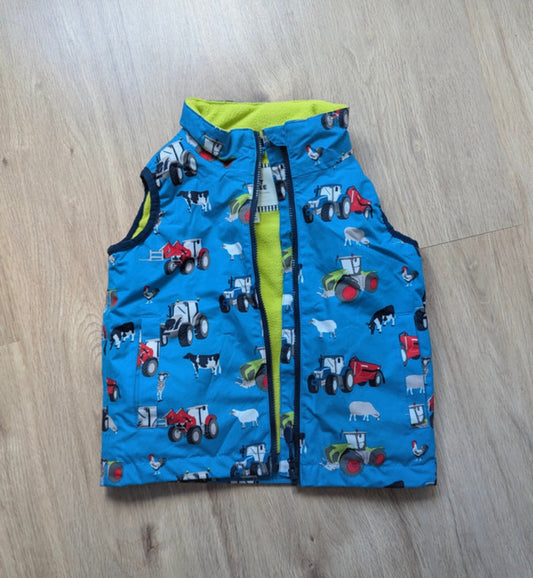 Lighthouse Tractors Cows Sheep Gilet Bodywarmer Waistcoat- Age 1 - 2