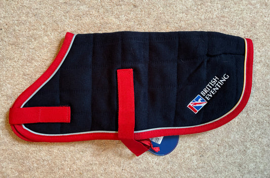 Therma Dry Dog Coat  - Lansdown British Eventing Navy Coat with Red and Reflective Binding