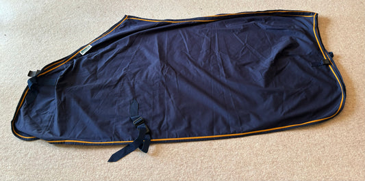 Lansdown Cotton Summer Sheet - Navy Yellow Binding