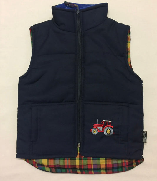 Shire Classics Child's Embroidered Tractor Gilet Bodywarmer - Small