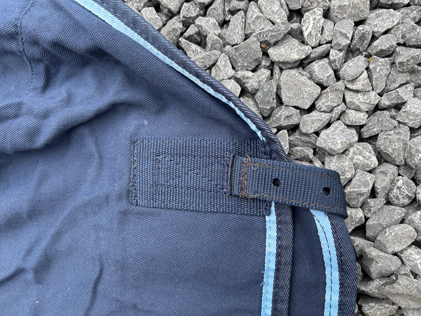 ZPL17 Lansdown Summer Sheet 6'  - Navy with Pale Blue Binding - Sun Bleached
