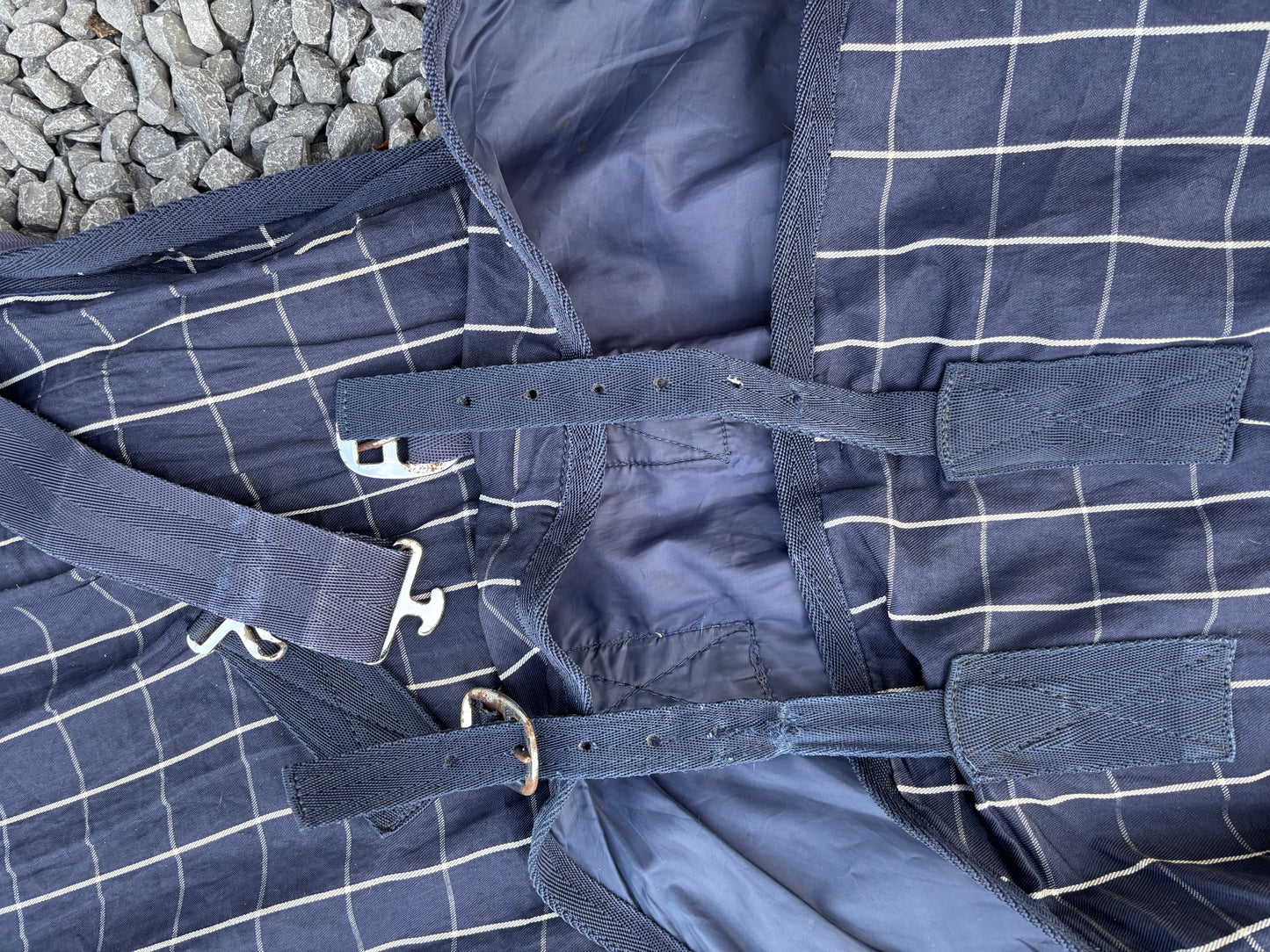 ZPL19 - PRELOVED - Checked Blue and White Summer Sheet 6'3"
