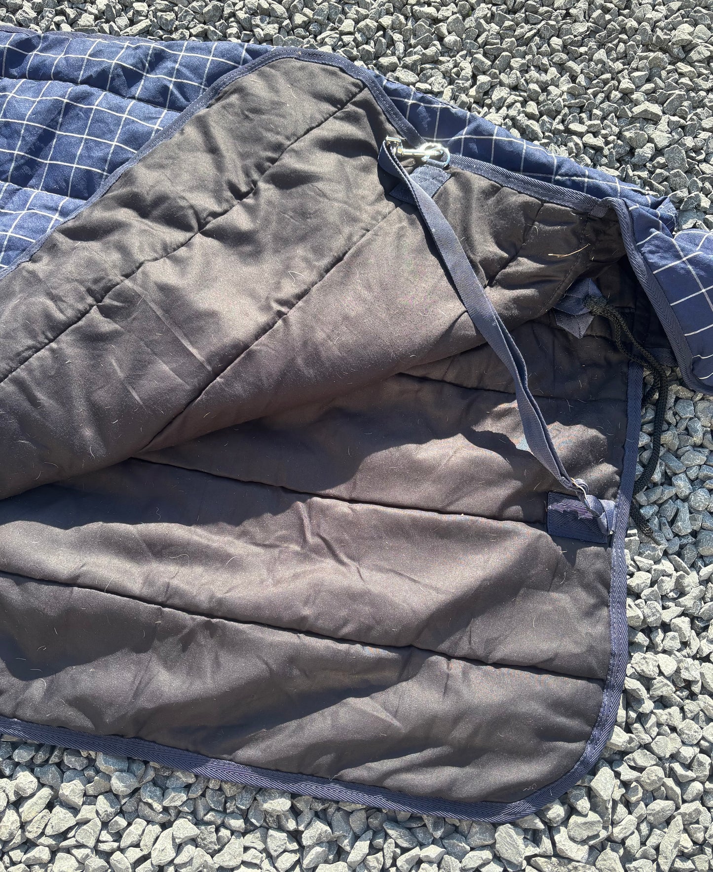 ZPL30 - PRELOVED - Rhinegold Chicago Lightweight Stable Rug - 6'0" Blue Check