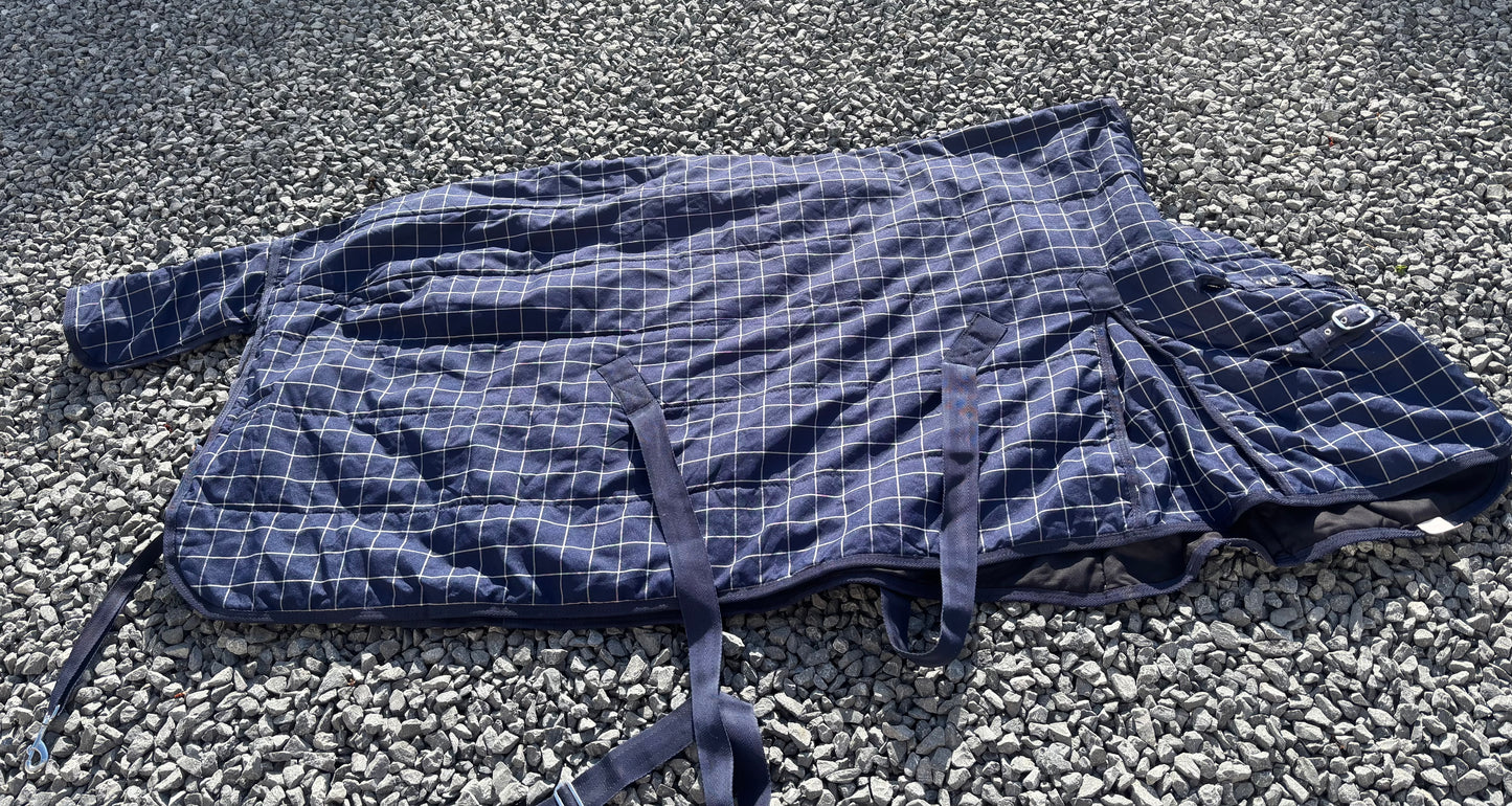 ZPL30 - PRELOVED - Rhinegold Chicago Lightweight Stable Rug - 6'0" Blue Check