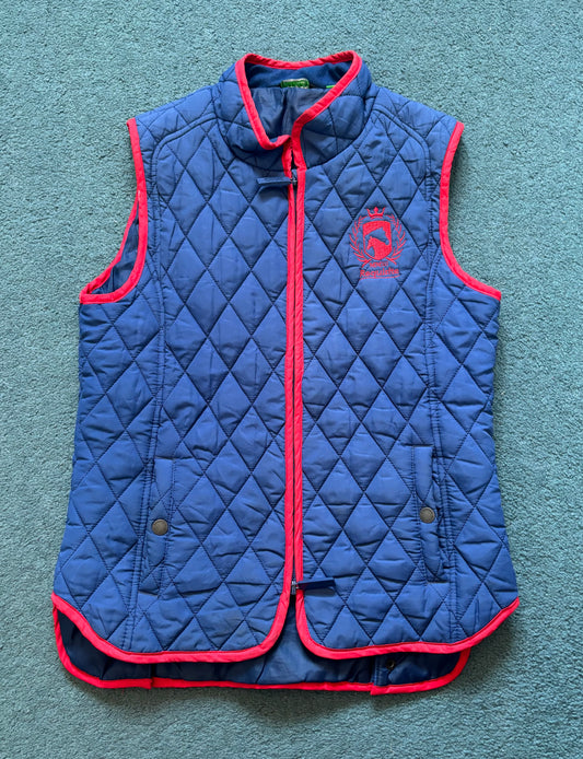 Requisite Navy Blue Equestrian Gilet / Waistcoat with Red Trim