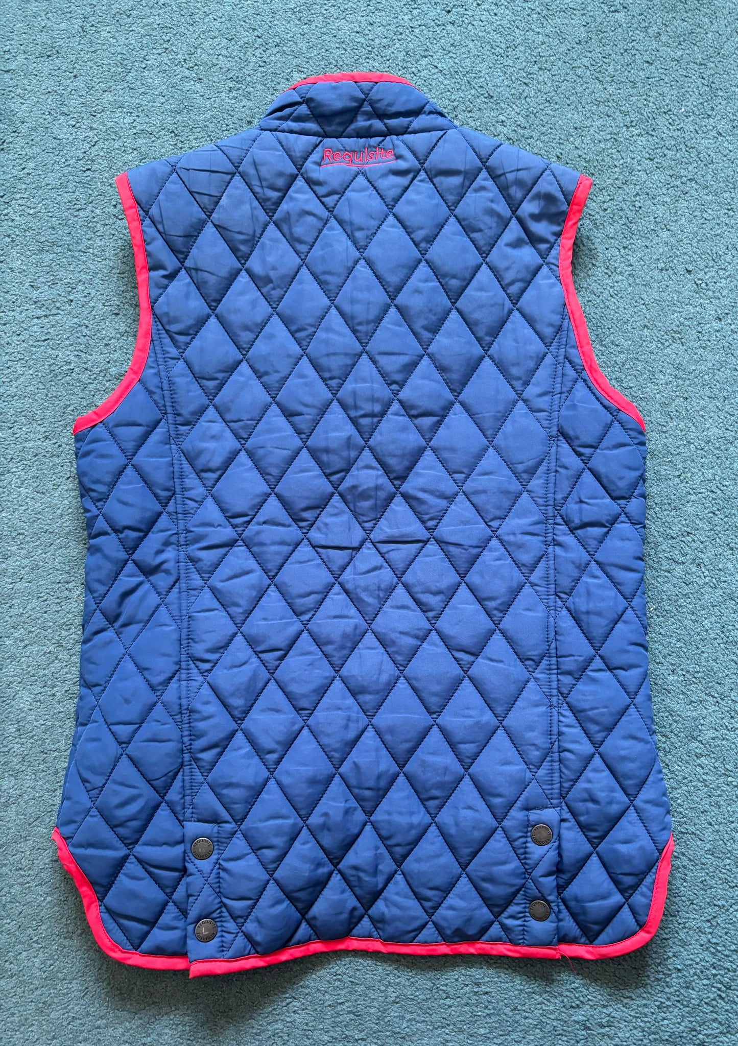Requisite Navy Blue Equestrian Gilet / Waistcoat with Red Trim