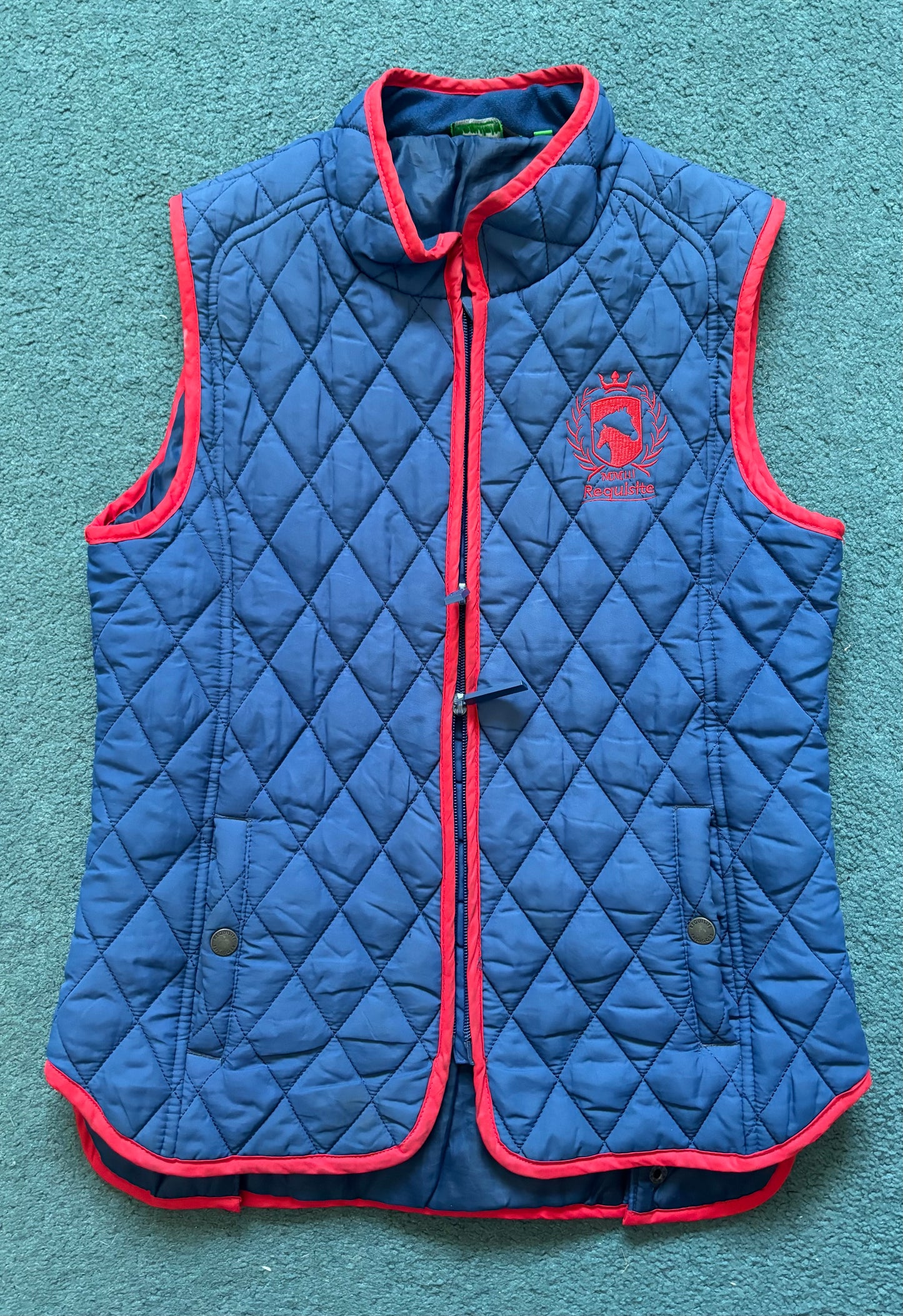 Requisite Navy Blue Equestrian Gilet / Waistcoat with Red Trim