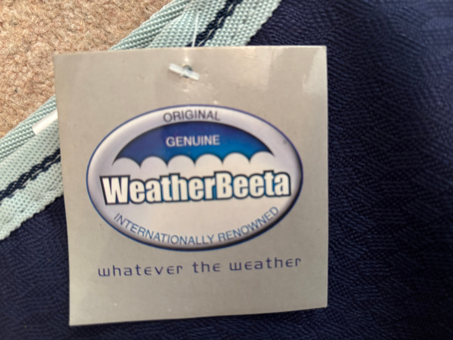 Weatherbeeta Landa Waterproof Dog Coat - Navy/Silver - 18" / 45cm