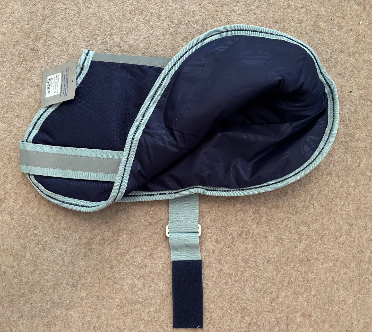 Weatherbeeta Landa Waterproof Dog Coat - Navy/Silver - 18" / 45cm